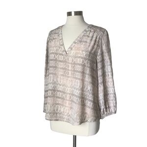Joie Axcel 100% Silk V Neck‎ Career Blouse MRSP $278